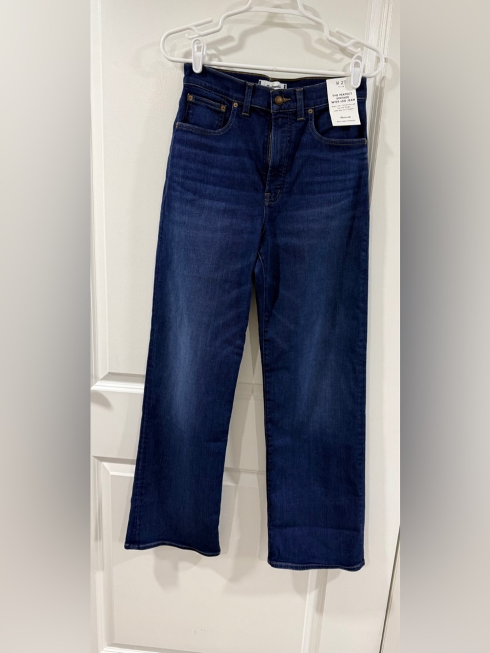 Madewell Perfect Vintage Wide Leg Jeans 27 Harvey Wash High Rise Stretch - Picture 5 of 13